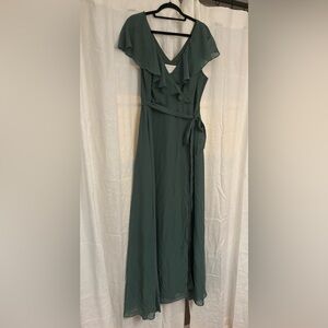 Birdy Grey Eucalyptus Maxi Dress with Ruffle Accents